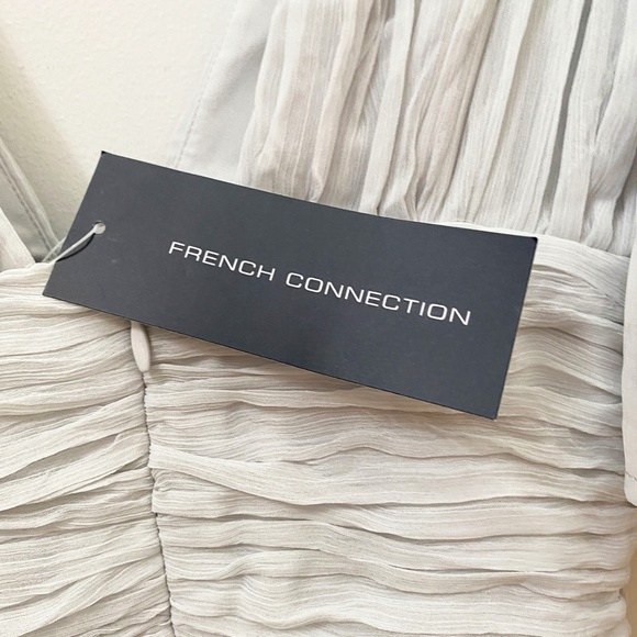 French Connection Constance Draped Cold Shoulder Dress Sz 0 in Freeway GrayNWT - Picture 8 of 9